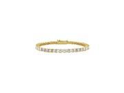 Cubic Zirconia Tennis Bracelet in 18K Yellow Gold Vermeil 3 CT TGW April Birthstone Jewelry