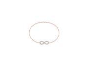 Bracelet Cubic Zirconia Infinity Knot in Rose Gold 14K Half Carat CZs