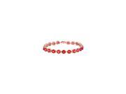 14K Rose Gold Prong Set Round Ruby Bracelet 12 CT TGW July Birthstone Jewelry