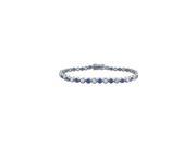 Sapphire and Diamond Tennis Bracelet with 4.00 CT TGW on Platinum