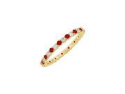 July Birthstone Ruby and CZ Bangle in 18K Yellow Gold over Sterling Silver 6 CT TGW