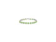 Sterling Silver Prong Set Round Peridot Bracelet with 12.00 CT TGW