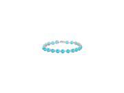 Sterling Silver Prong Set Round Blue Topaz Bracelet with 12.00 CT TGW