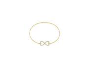 Sterling Silver with 18K Yellow Gold Vermeil Infinity Bracelet of Half a Carat CZ Totaling