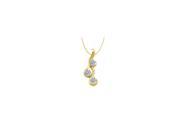 Three Stone Diamond Pendant in 14K Yellow Gold 0.25 CT TDWPerfect Jewelry for Women