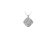 Cubic zirconia square shaped pendant in Sterling Silver 0.25 CT TGWPerfect Jewelry Gift