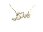 Beautiful Cubic Zirconia Love Pendant in 14K Yellow Gold Best Jewelry Gift Coolest Price Range
