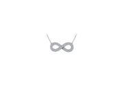 Designer Inspired Infinity Pendant with April Birthstone CZ in 14K White Gold 0.25 CT TGW