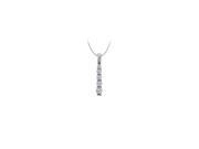 Diamond Five Stone Straight Line Pendent in 14K White Gold 0.50 CT TDWJewelry Gift