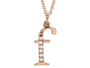 Uniquely Designed Jewelry Gift Diamond F Initial Pendant in 14K Rose Gold Great Price