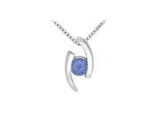 Created Sapphire Pendant 925 Sterling Silver 0.25 CT TGW