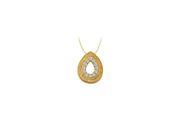 Diamond Teardrop Pendant in 14K Yellow Gold 0.10 CT TDWPerfect Jewelry Gift for Women
