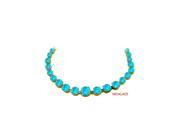 Lovely Blue Topaz Graduated Necklace in 14K Yellow Gold