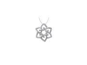 Diamond Flower Shaped Pendant in 14K White Gold 0.25 CT TDWJewelry Gift for Women
