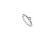 April Birthstone Solitaire Cubic Zirconia Engagement Rings in 14K White Gold 0.75 CT TGW