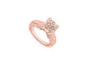 High Held Morganite with Diamonds at Side View on 14K Rose Gold Engagement Ring Cool Design