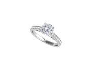 Fab Cubic Zirconia Engagement Ring in 14K White Gold