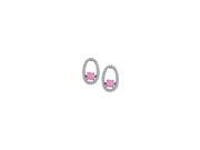 Dancing Diamonds Earrings with Created Pink Sapphire and CZ in 925 Sterling Silver