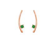 Rose Gold Vermeil Two Stone Emerald Climber Earrings