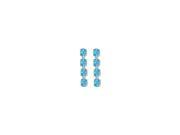 Oval Created Blue Topaz Drop Earrings in 925 Sterling Silver Totaling Gem Weights of Eight Carat