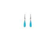 Drop Earrings for Briolette Turquoise in 925 Sterling Silver Rhodium Plating