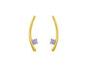 1.00 CT Tanzanite Yellow Gold Vermeil Climber Earrings
