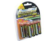 Power2000 AA Rechargeable Batteries 1.2V Ni MH 2950mAh 10 Pack XP10AAP