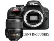 Nikon D3300 24.2 MP CMOS DX format Digital SLR Body Only BLACK with Nikon 18 55mm f 3.5 5.6G ED II AF S DX Zoom Nikkor Autofocus Lens