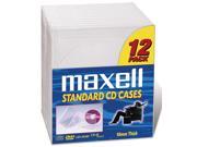 Maxell CD DVD Jewel Box 10mm Clear 12 pk CD360