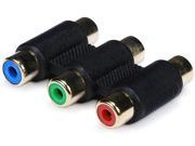 3 RCA RGB Coupler for Component Video Cable Extension 3002