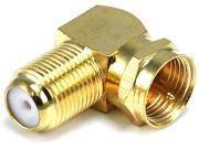 F Type Right Angle Female to Male Adapter Gold Plated 6775