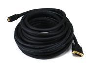 50ft 22AWG CL2 Standard HDMI to DVI Adapter Cable Black