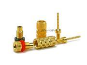 1 PAIR OF High Quality Gold Plated Speaker Pin Plugs Closed Screw Type