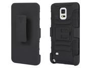 Belt Clip Armor Case w Stand for Samsung Galaxy Note 4 Black 12385
