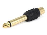 6.35mm 1 4 Inch Mono Plug to RCA Jack Adaptor Gold Plated Yellow plastic center 7149
