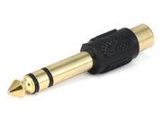 6.35mm 1 4 Inch Stereo Plug to RCA Jack Adaptor Gold Plated 7150