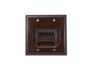2 Gang Recessed Low Voltage Cable Wall Plate Brown