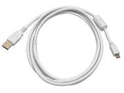 6ft USB 2.0 A Male to Micro 5pin Male 28 24AWG Cable w Ferrite Core Gold Plated WHITE