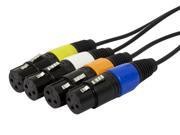 3ft 4 Channel TRS Male to XLR Female Snake Cable