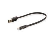flatOUT Charge Sync Cable W Charge LED for Lightning USB Devices 3FT BLACK