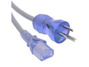 Arrow 10Ft Hospital Grade Power Cord 5 15P to C13 SJT 18 3 Clear Blue AM PWRCRD 247CB