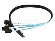 Monoprice 0.5m 30AWG Internal Mini SAS 36pin SFF 8087 Male w Latch to SATA 7pin Female x4 Forward Breakout Cable Black