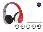 QFX H 251BT Wireless Bluetooth Stereo Headphone with FM Radio Red