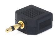 3.5mm Mono Plug to 2 x 3.5mm Stereo Jack Splitter Adaptor Gold Plated 7203