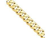 14K Yellow Gold 13mm Rounded Curb Bracelet 8 Inch