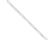 Sterling Silver 4.25mm Figaro Chain Anklet 9 inch
