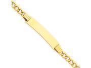 14K Yellow Gold 7 8 Inch Plate ID Bracelet With Lobster Clasp 7 Inch