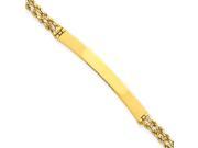 14K Yellow Gold Two Strand Rope 1.5 Inch Plate ID Bracelet 8 Inch