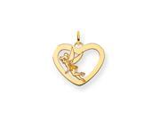 Disney s Tinker Bell Heart Charm in 14 Karat Gold