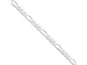 Sterling Silver 6.5mm Figaro Chain Anklet 9 inch